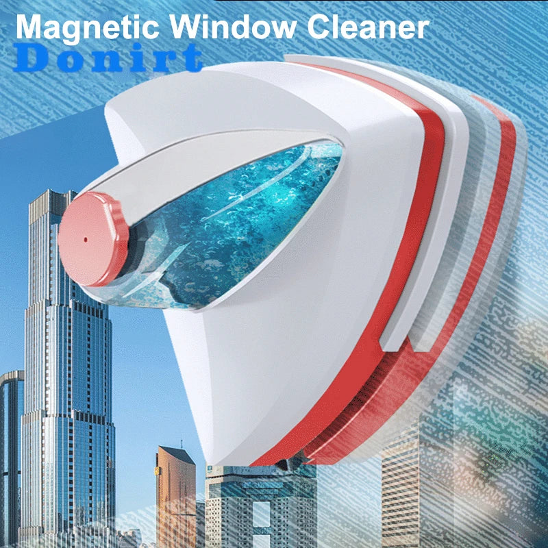 NEW Magnetic Glass Window Cleaning Tool Water Discharge Double-layer Wiper