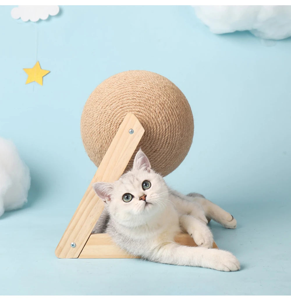 Cat Scratching Ball Toy Kitten Sisal Rope Ball Board Grinding Paws Toys