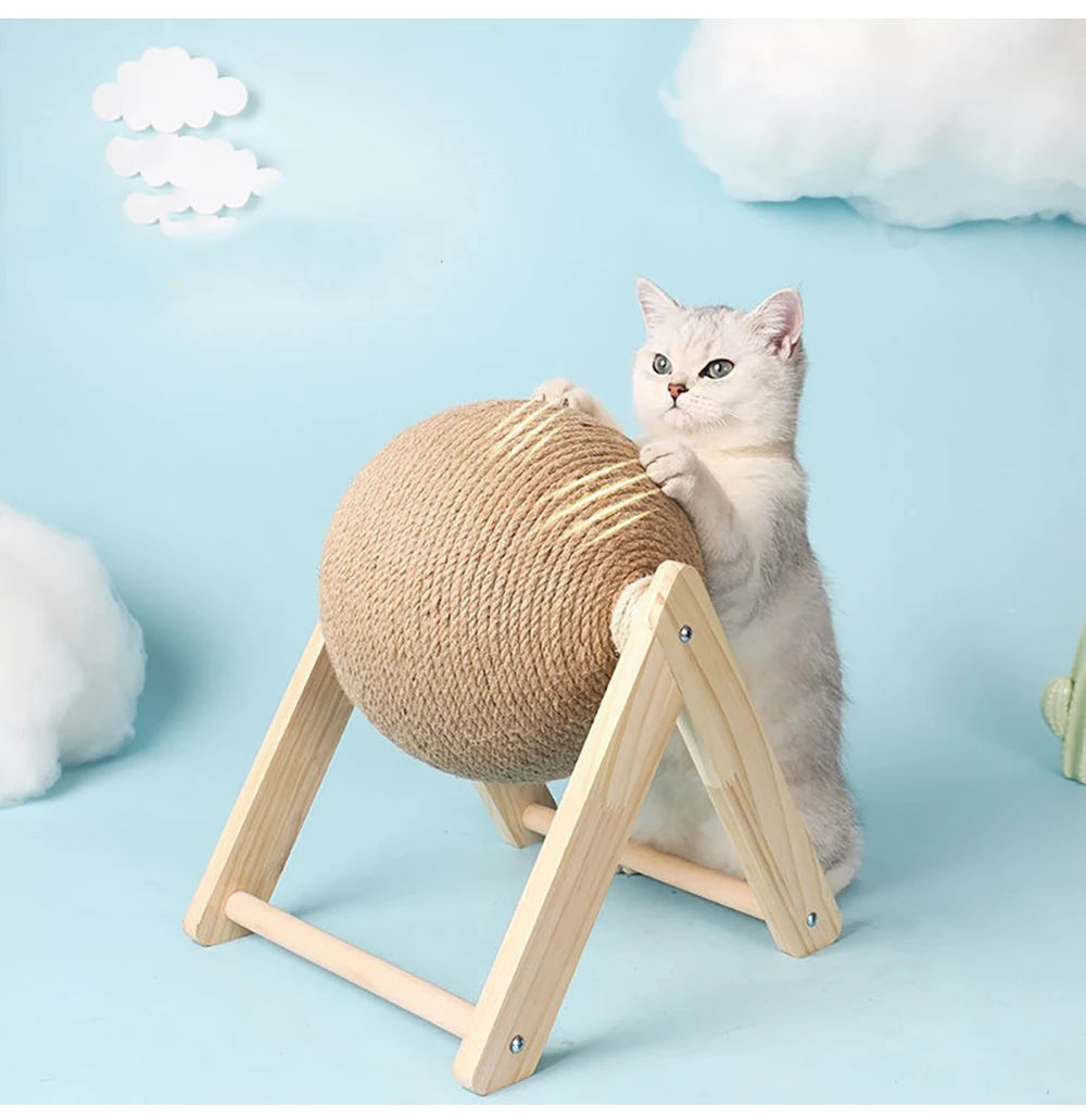 Cat Scratching Ball Toy Kitten Sisal Rope Ball Board Grinding Paws Toys