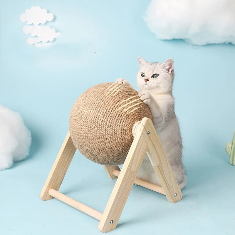 Cat Scratching Ball Toy Kitten Sisal Rope Ball Board Grinding Paws Toys