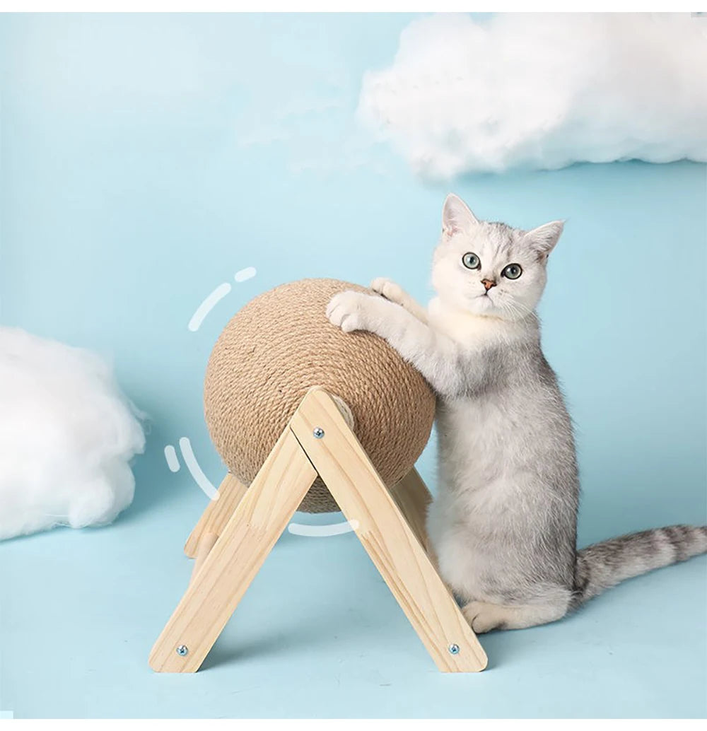 Cat Scratching Ball Toy Kitten Sisal Rope Ball Board Grinding Paws Toys