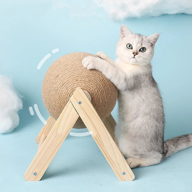 Cat Scratching Ball Toy Kitten Sisal Rope Ball Board Grinding Paws Toys