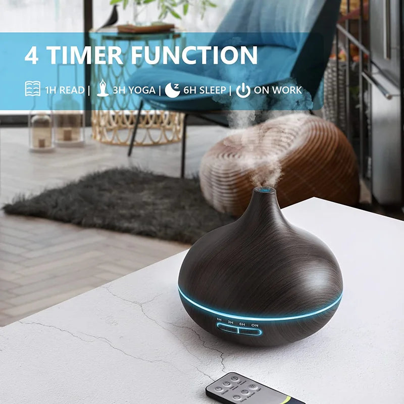 550ml Wood Color USB Aroma Diffuser, Essential Oil Diffuser