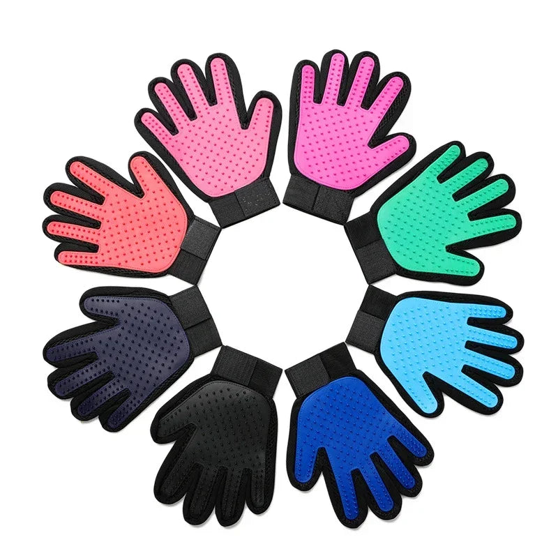 Silicone Pet Grooming Gloves Cats Hair Brush and Comb Gloves