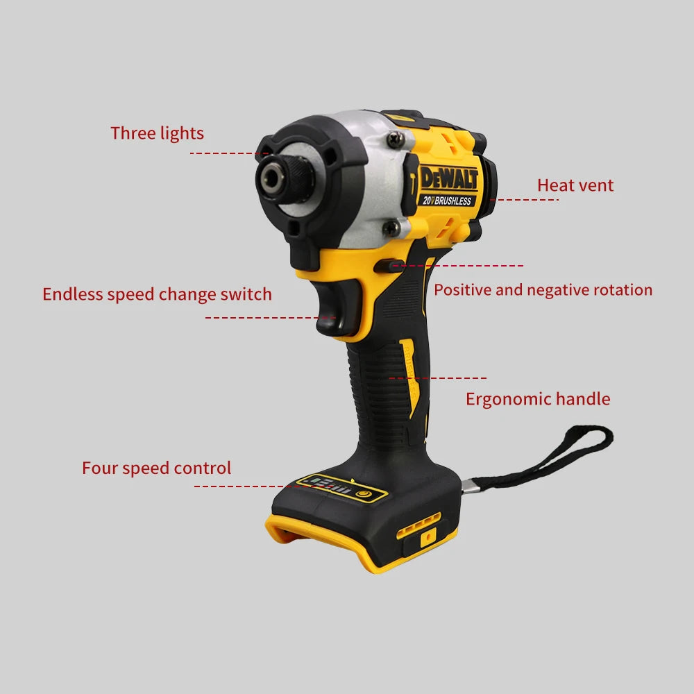 DEWALT DCF860 Kit Brushless Cordless Premium Impact Driver 282NM 20V Power Tool