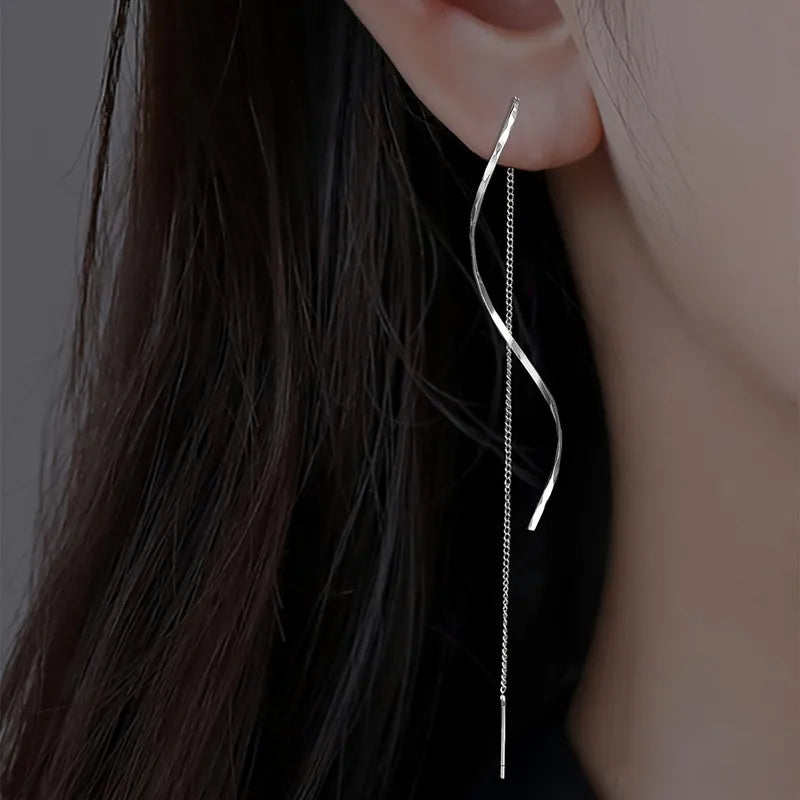 1 Pair Fashion Long Tassel Threader Earrings For Women