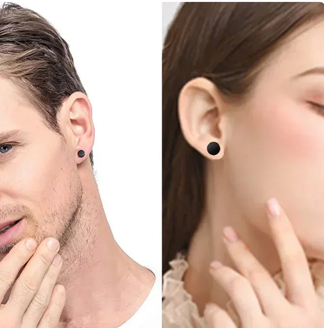 2PCS Magnetic Ear Clips Stud Earrings Non Piercing Strong Magnet Fake Piercing