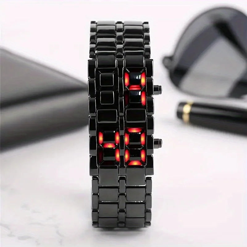 LED Display Electronic Watch Novelty Red Blue LED Digital Wristwatch