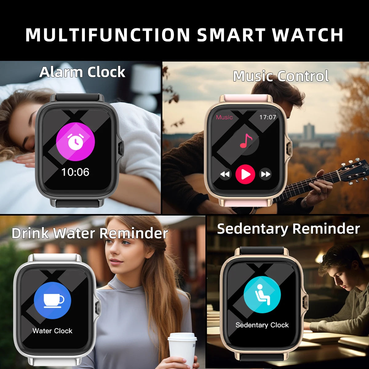 1.83'' Waterproof Smart Watch with Message Answer Call Sleep Monitoring