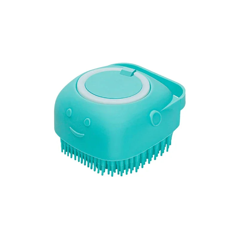 Dog Bathing Brush Pet Massage Brush Shampoo Dispenser Soft Silicone Brush Rubber