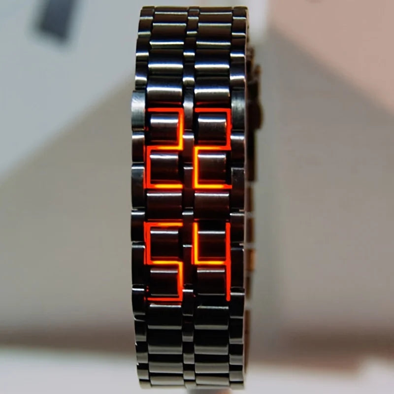 LED Display Electronic Watch Novelty Red Blue LED Digital Wristwatch