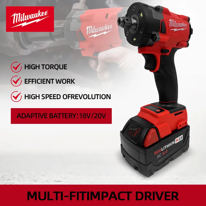 Milwaukee Brushless Cordless Electric Wrench 1/2 Car Truck  Impact Drill 18V