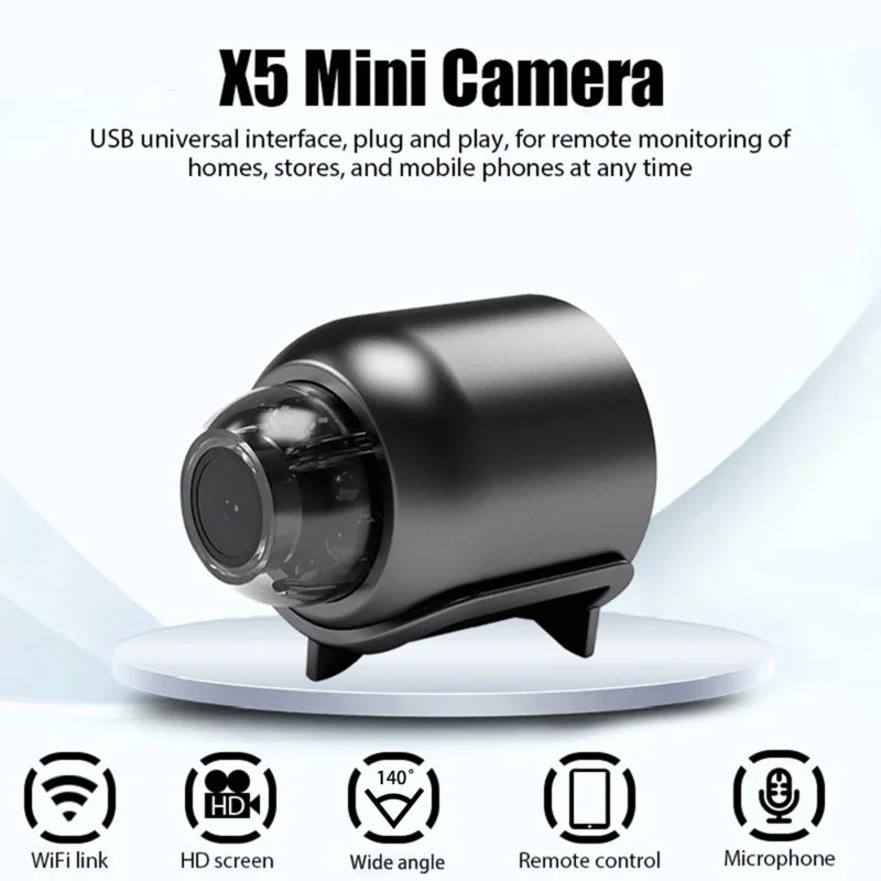 1080P HD X5 Mini WiFi Camera Included Sound Detector for Home Office