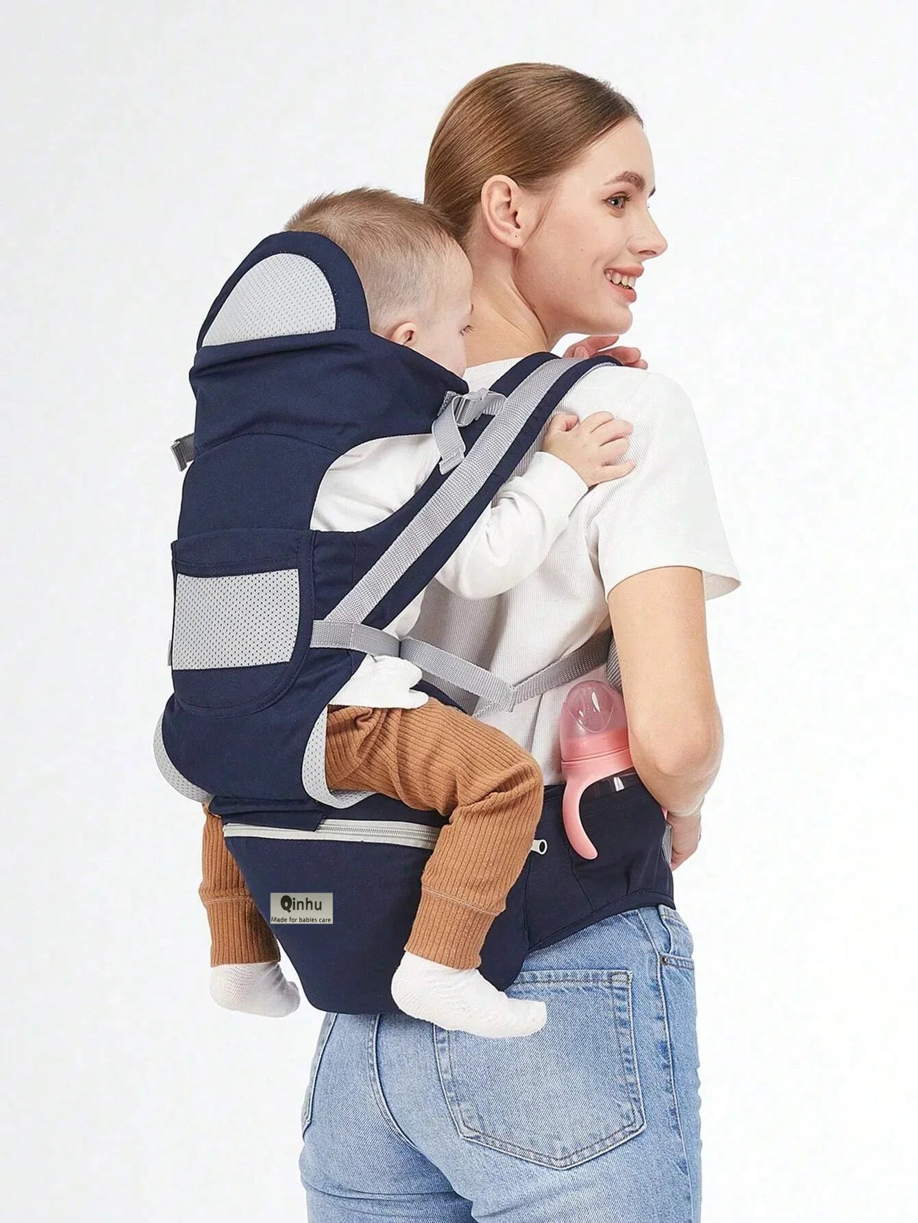 New Adjustable Ergonomic Baby Carrier With Hip Seat, Portable & Multifunctiona