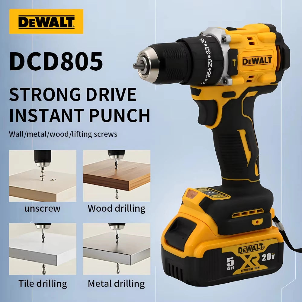 Dewalt DCD800 1650RPM  Impact Drill 1/2 Inch Brushless Lithium 20V Battery