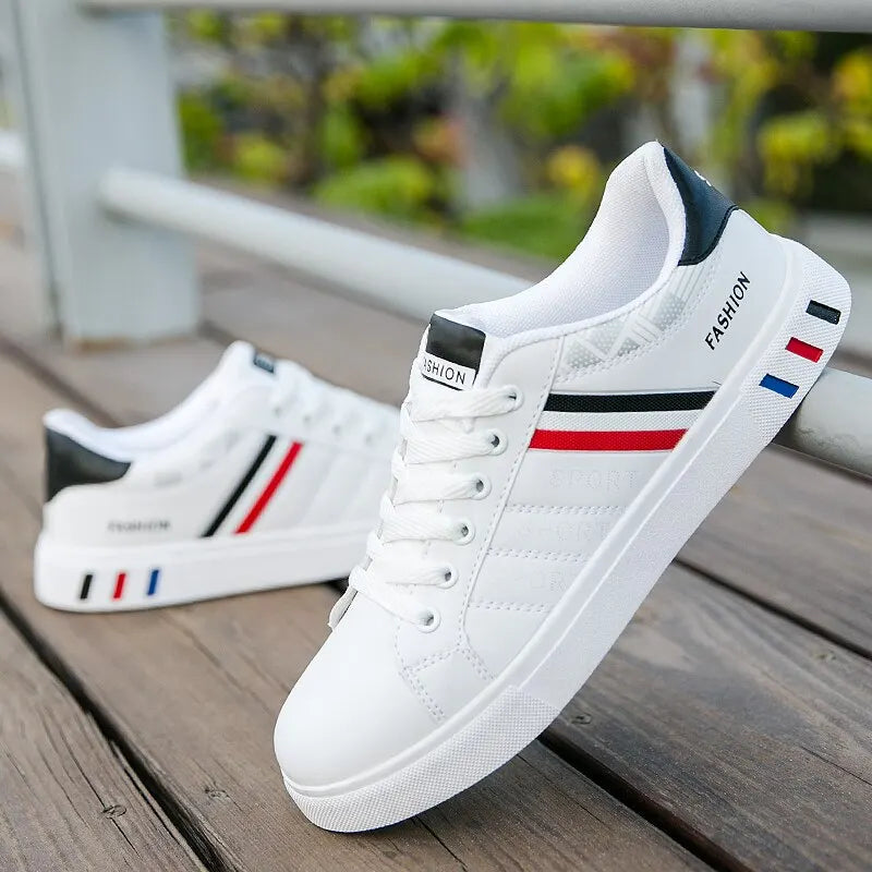 2024 Mens Casual Sneakers New Fashion Lace-up White