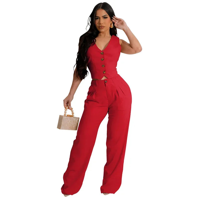 Fashion Elegant Two Piece Set for Women Workwear Office L