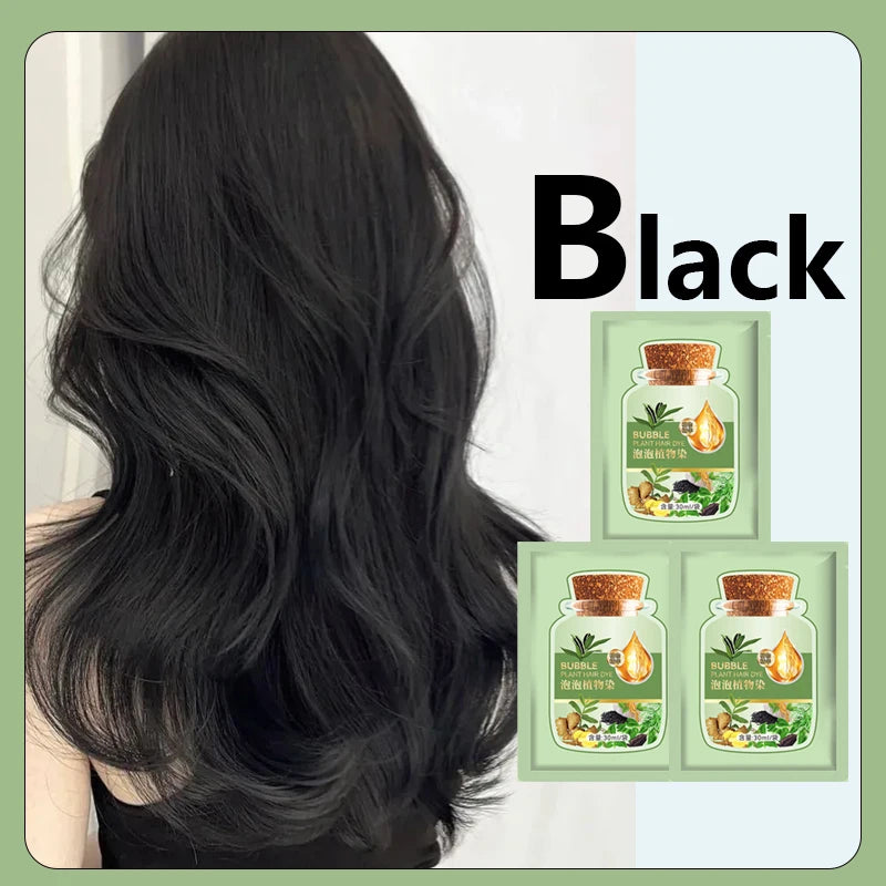 Pure Natural Herbal Hair Dye Shampoo 5 Minutes Change Hair Color Non-irritating