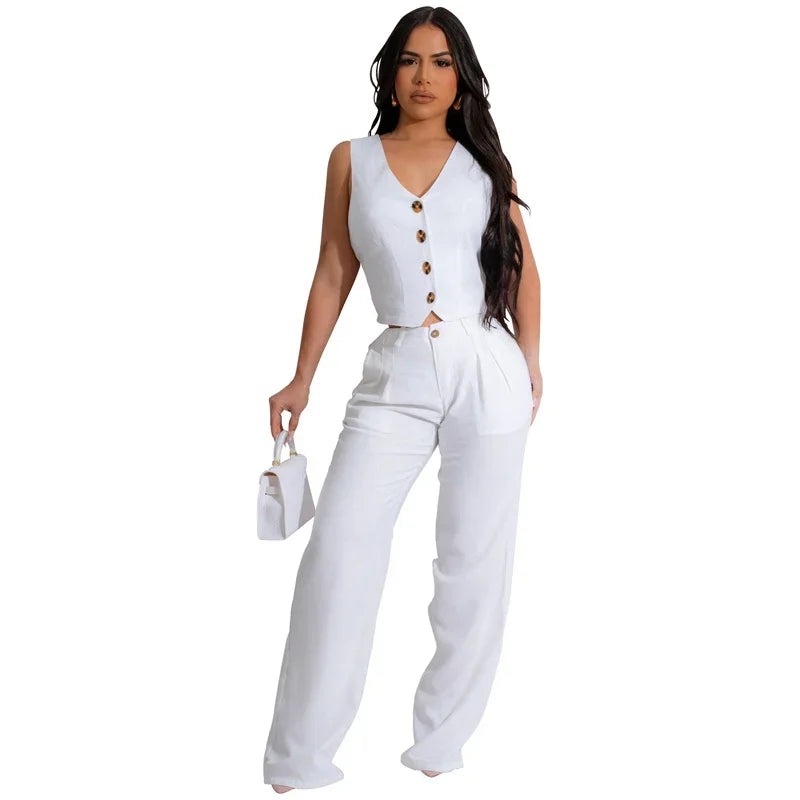 Fashion Elegant Two Piece Set for Women Workwear Office L