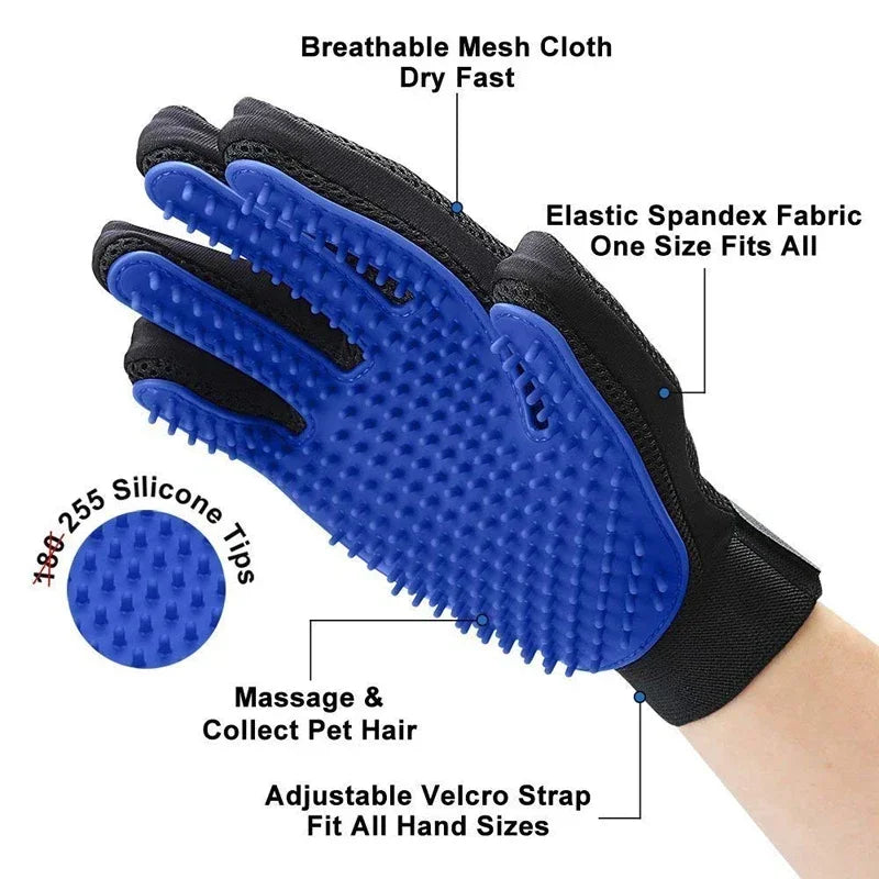 Silicone Pet Grooming Gloves Cats Hair Brush and Comb Gloves