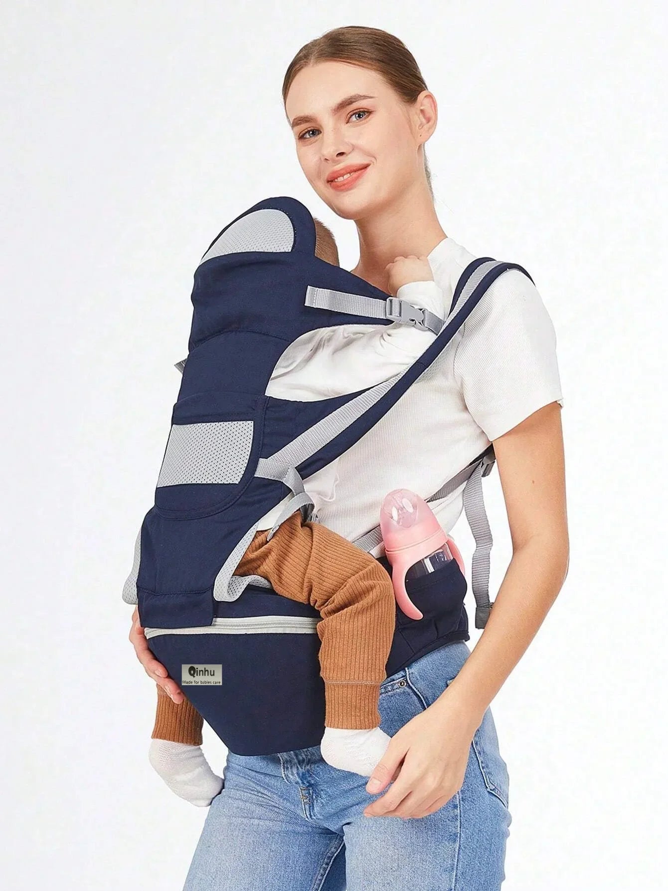 New Adjustable Ergonomic Baby Carrier With Hip Seat, Portable & Multifunctiona