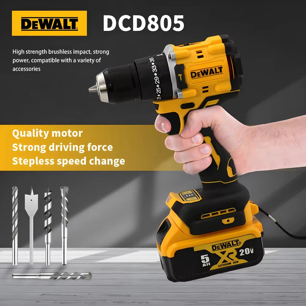 Dewalt DCD800 1650RPM  Impact Drill 1/2 Inch Brushless Lithium 20V Battery