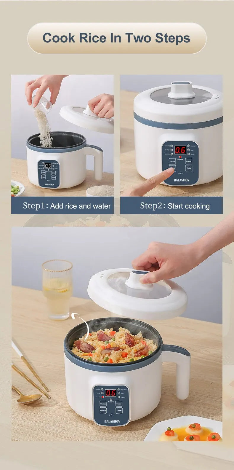 Electric Rice Cooker Single Double Layer 220V Multi Cooker