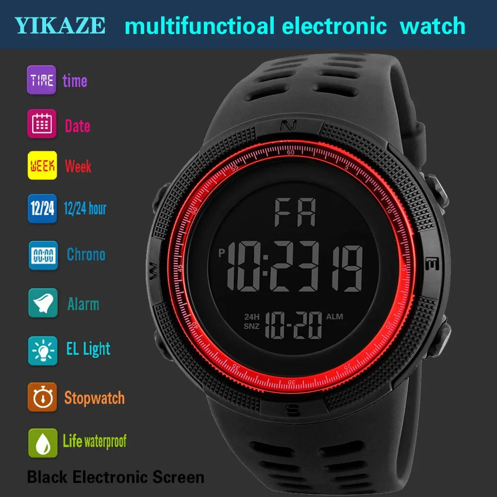 YIKAZE Y01 Military Men Sports Wristwatch Multifunction Men's Digital Watches