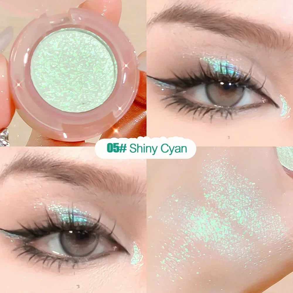 Diamond Glitter Monochrome Eyeshadow Palette Discoloration Eyeshadow Highlighter Sequins Waterproof Lasting Eyes Makeup Pigments