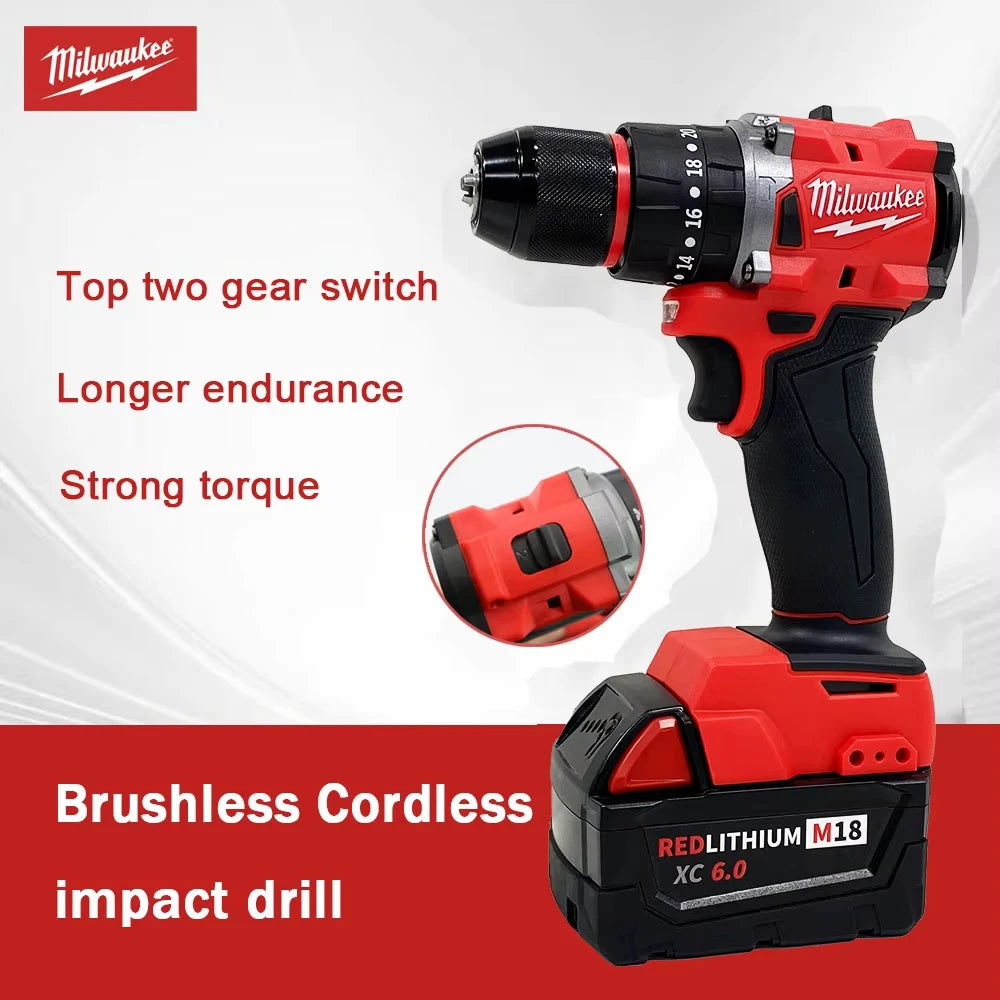 Milwaukee Brushless 18V Electric Drill 150N.mCordless Impact Drill