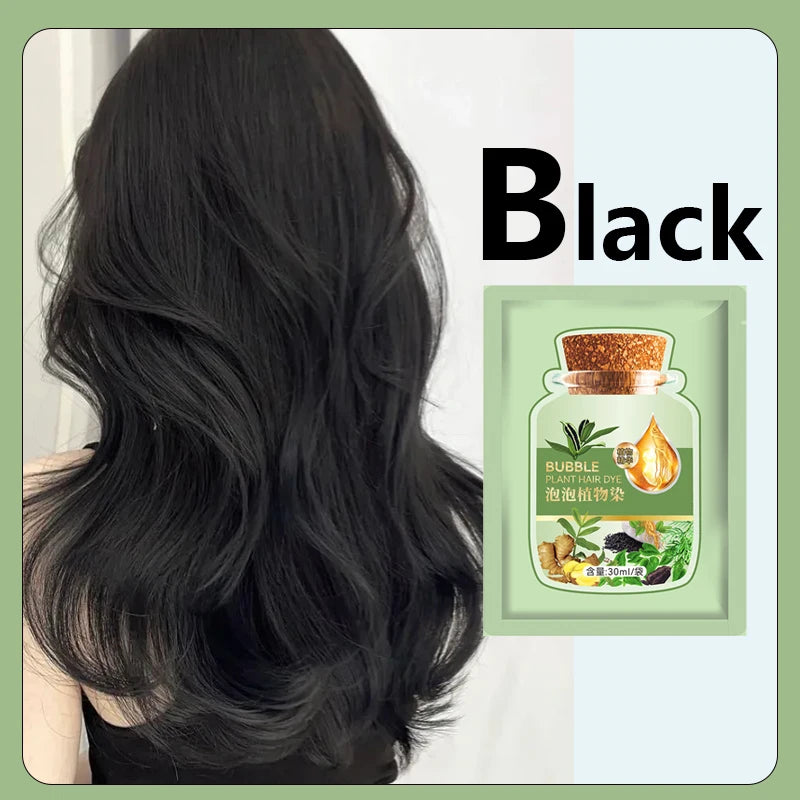 Pure Natural Herbal Hair Dye Shampoo 5 Minutes Change Hair Color Non-irritating