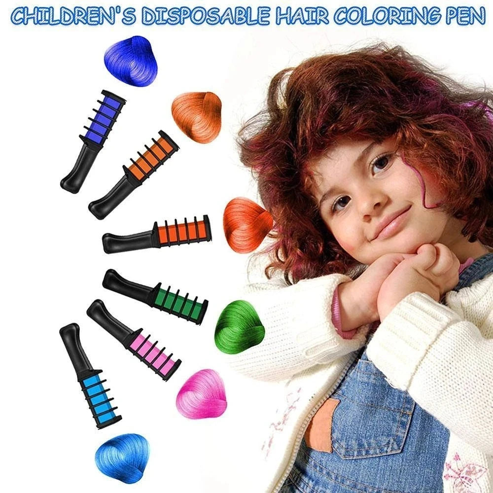 10PCS Children Multi Color Hair Dye Comb Set Fashion Makeup Toy Kits Disposable