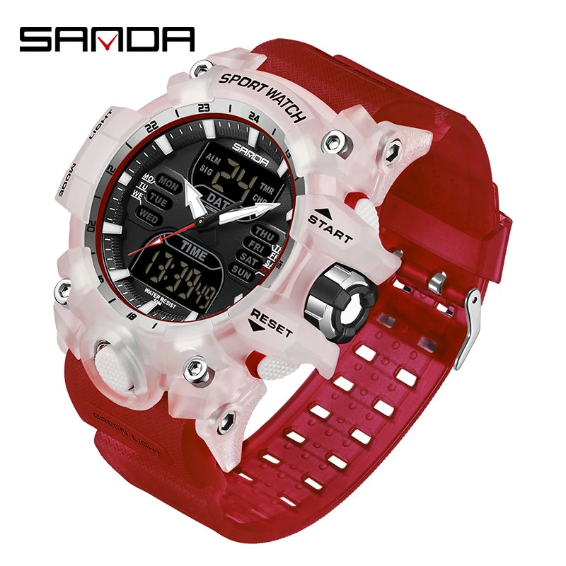 SANDA Luxury G Style Men's Electronic Watch Outdoor Sports LED Analog