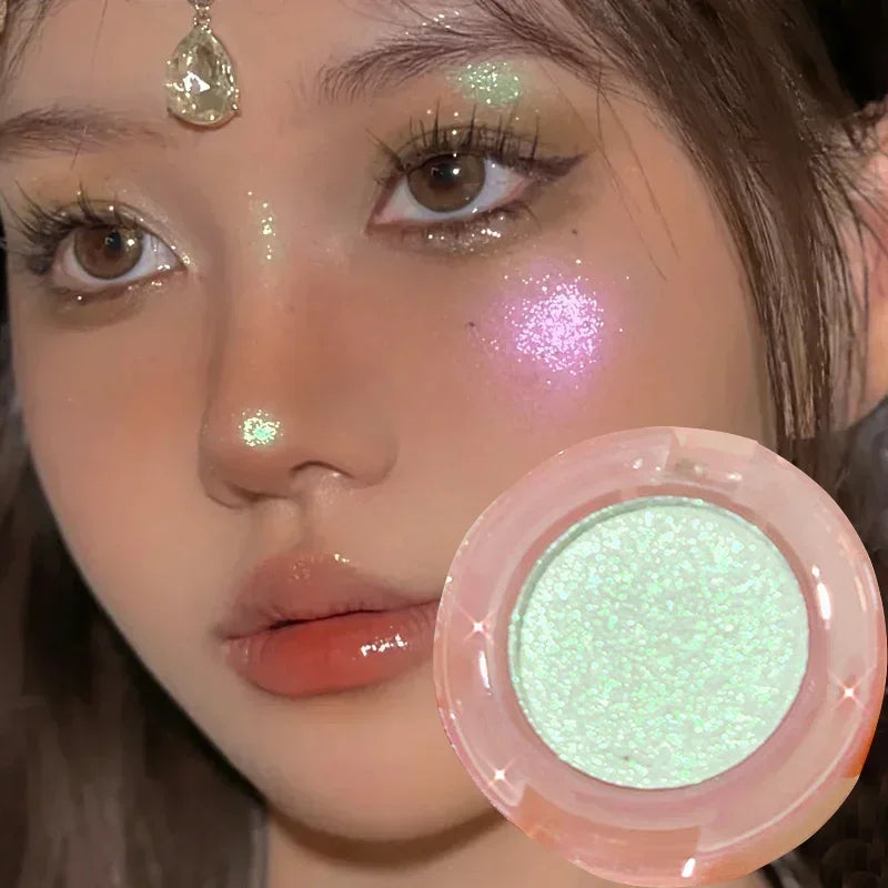 Diamond Glitter Monochrome Eyeshadow Palette Discoloration Eyeshadow Highlighter Sequins Waterproof Lasting Eyes Makeup Pigments