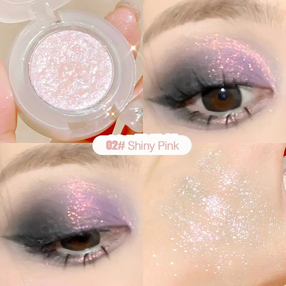 Diamond Glitter Monochrome Eyeshadow Palette Discoloration Eyeshadow Highlighter Sequins Waterproof Lasting Eyes Makeup Pigments