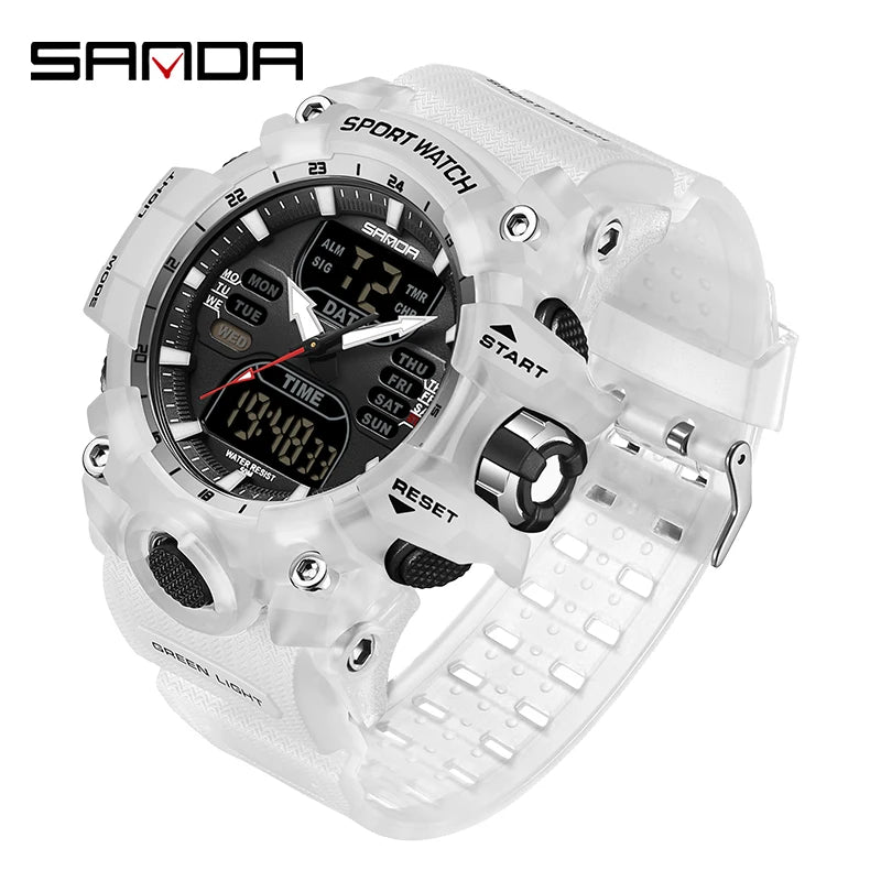 SANDA Luxury G Style Men's Electronic Watch Outdoor Sports LED Analog