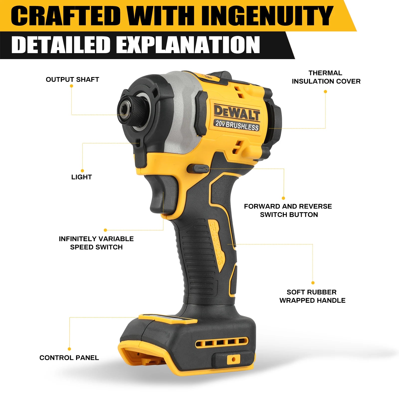 DeWalt brushless electric screwdriver, impact drill , kit DCD805 DCF850