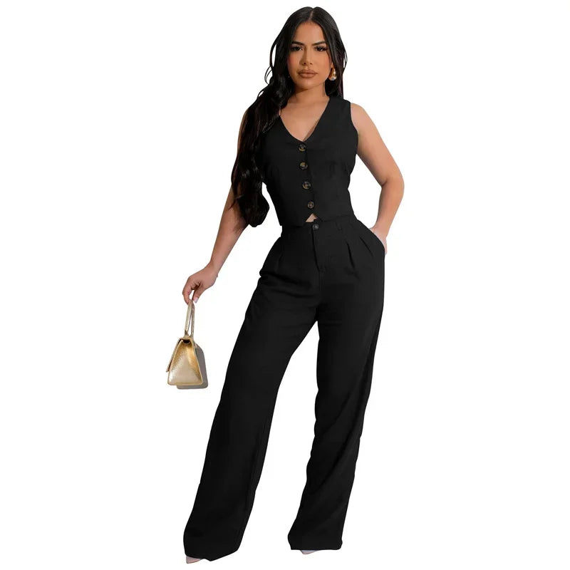 Fashion Elegant Two Piece Set for Women Workwear Office L