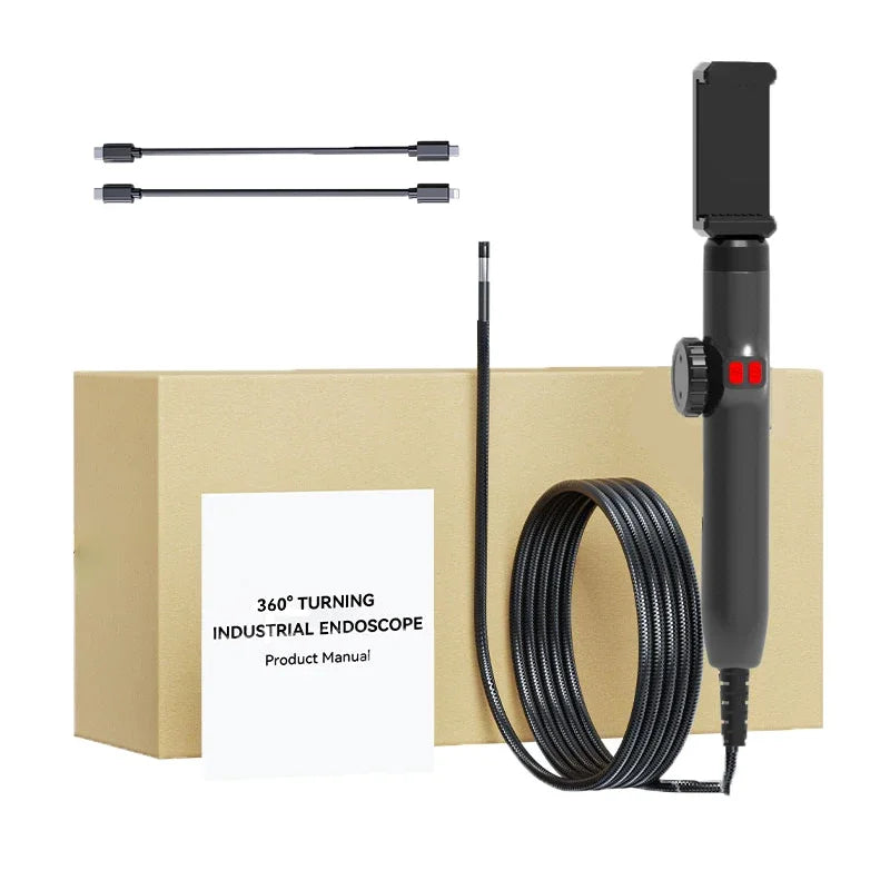 Two-Way 360 ° Rotating Borescope, 1080P Camera, endoscope with Light