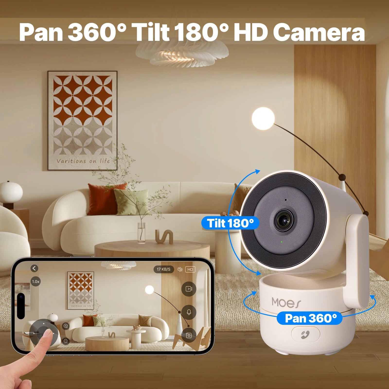 MOESTuya WiFi Indoor Pan/Tilt Smart Security Camera 4MP HD I