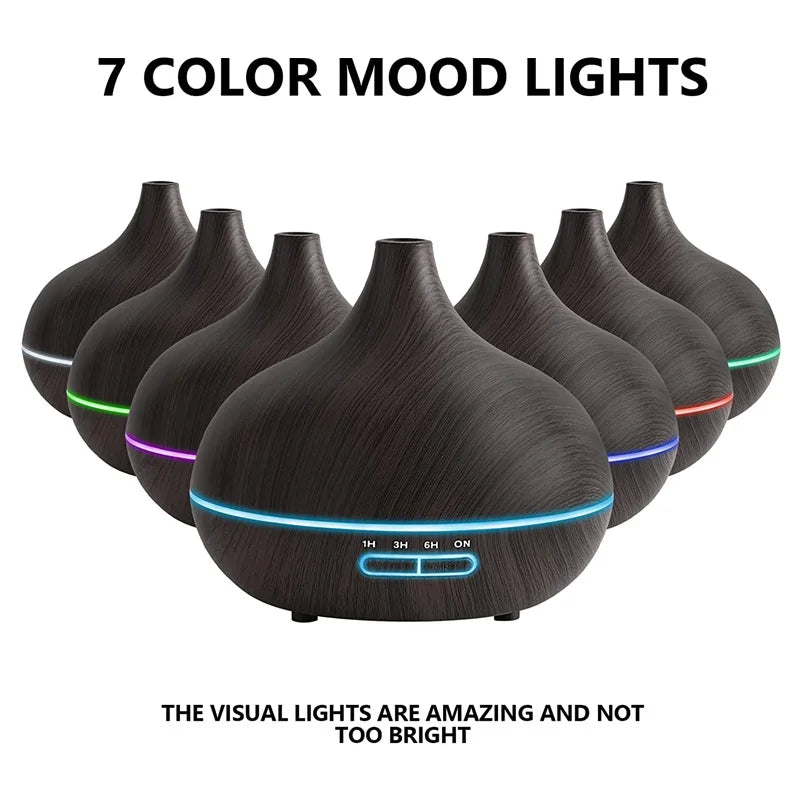 550ml Wood Color USB Aroma Diffuser, Essential Oil Diffuser