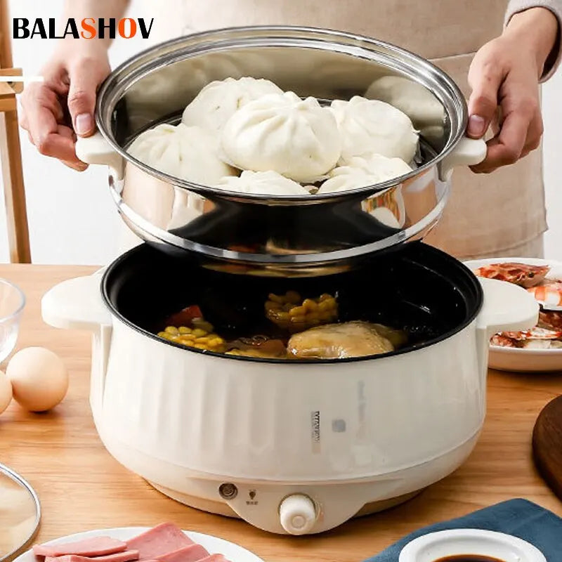 220V Multi Cookers Single/Double Layer Electric Pot 1-2 People Household Non-stick