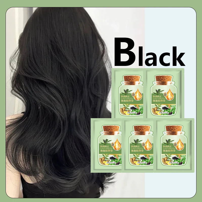 Pure Natural Herbal Hair Dye Shampoo 5 Minutes Change Hair Color Non-irritating