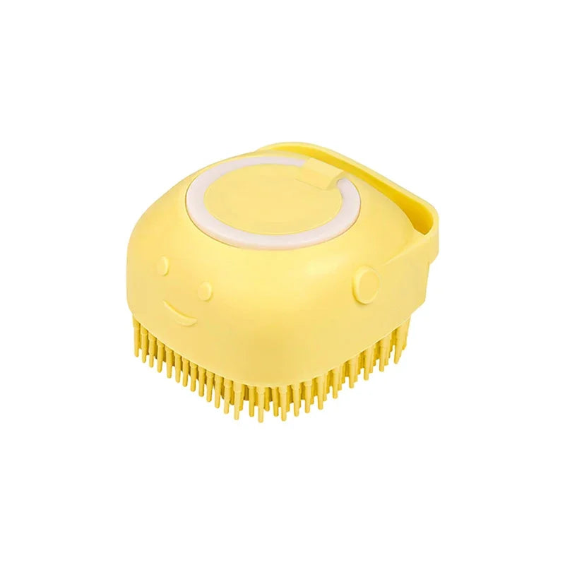 Dog Bathing Brush Pet Massage Brush Shampoo Dispenser Soft Silicone Brush Rubber