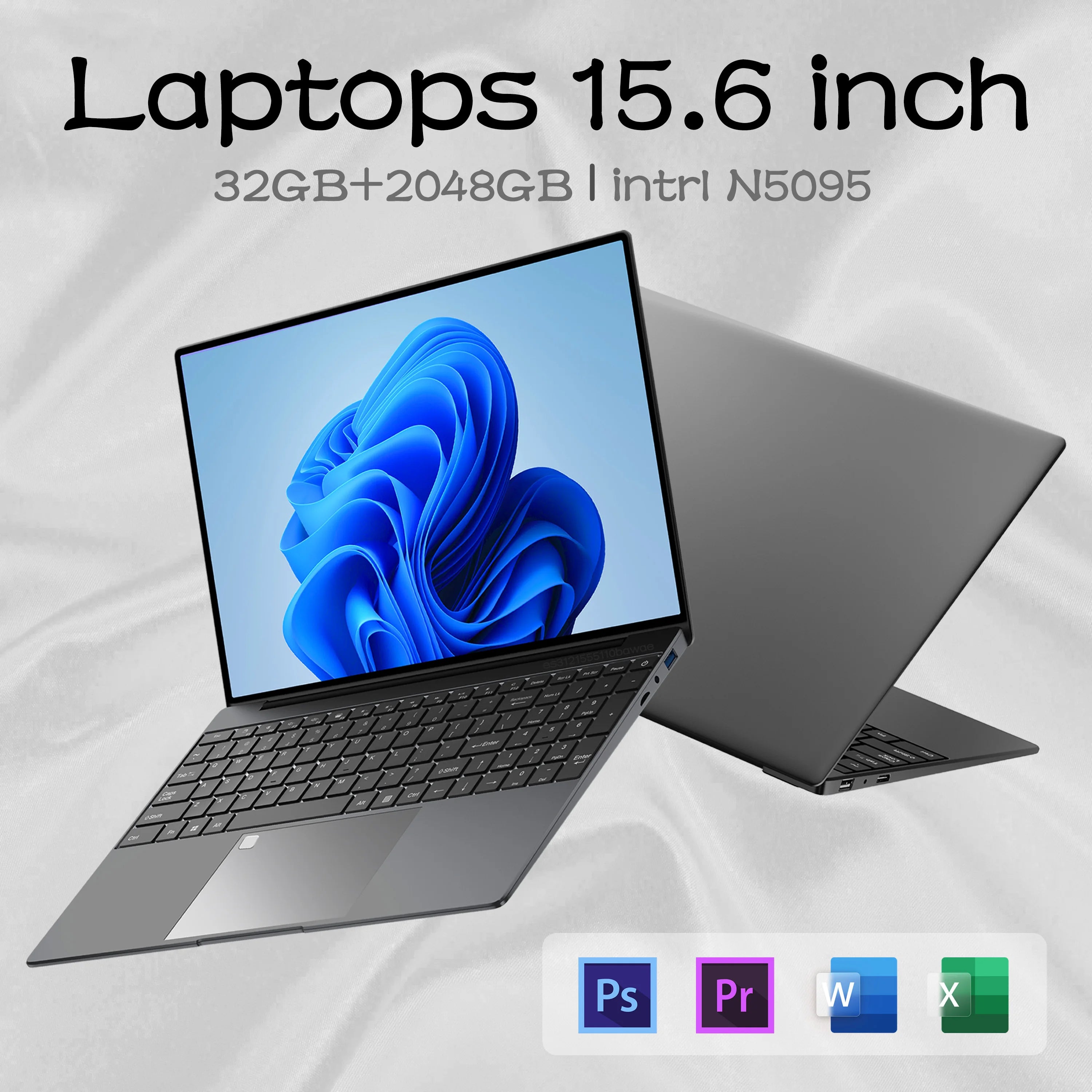 New 15.6" Inch Laptop, Windows 11 Pro N5095 1920x1080 32GB+2048 GB