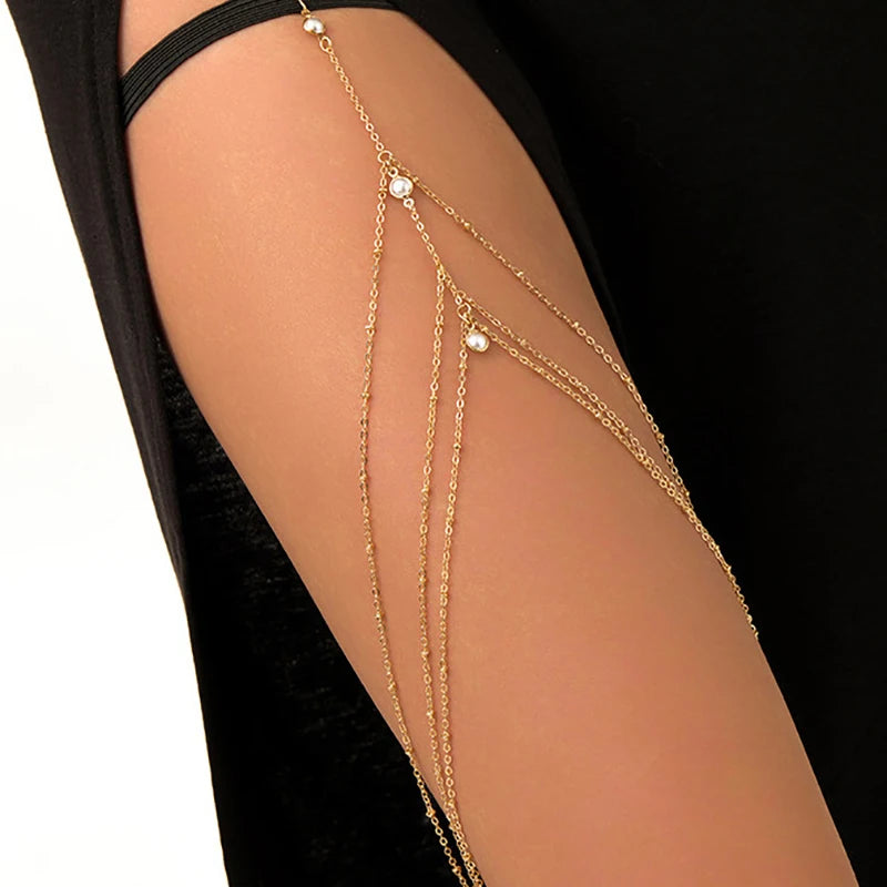 2024 New Women Bohemian Thigh Chain Simple Star Body Chains for Women