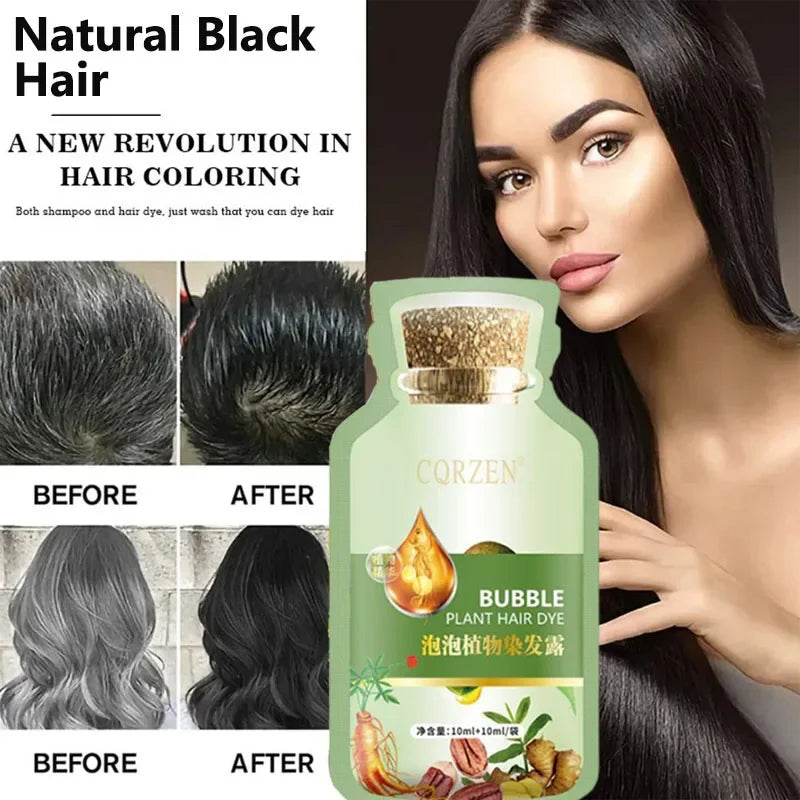 Pure Natural Herbal Hair Dye Shampoo 5 Minutes Change Hair Color Non-irritating