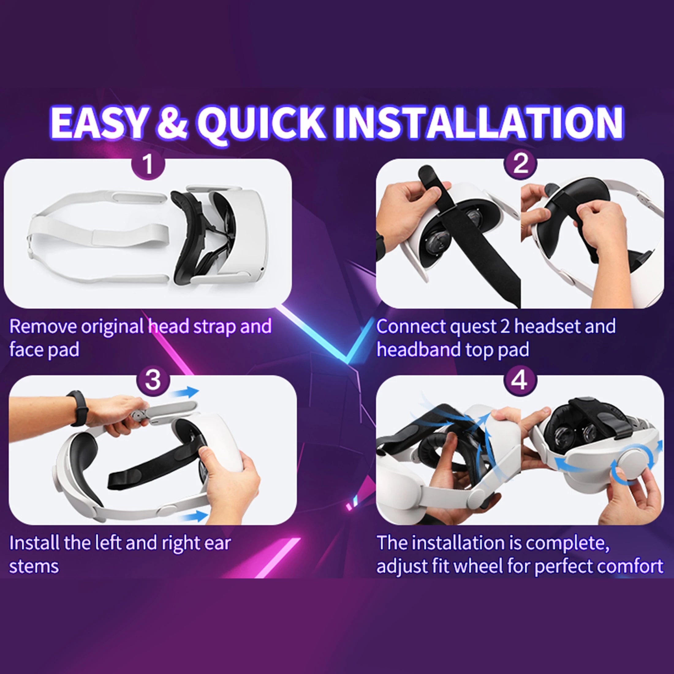 Compatible with Quest 2 Elite Strap for Enhanced Support and Comfort in VR