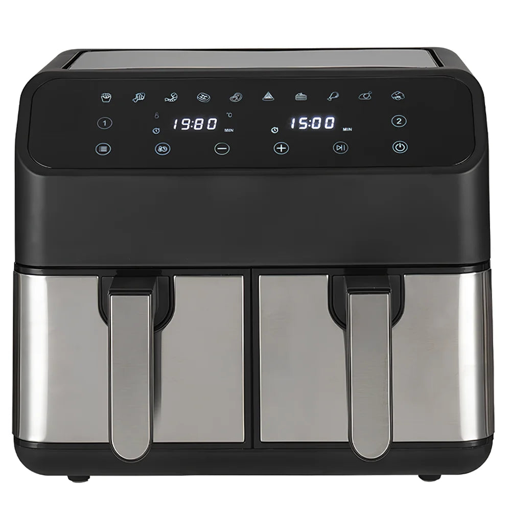 1800W /2400W  8L/9L hot air fryer Double Chamber air fryer Automatic Programmes