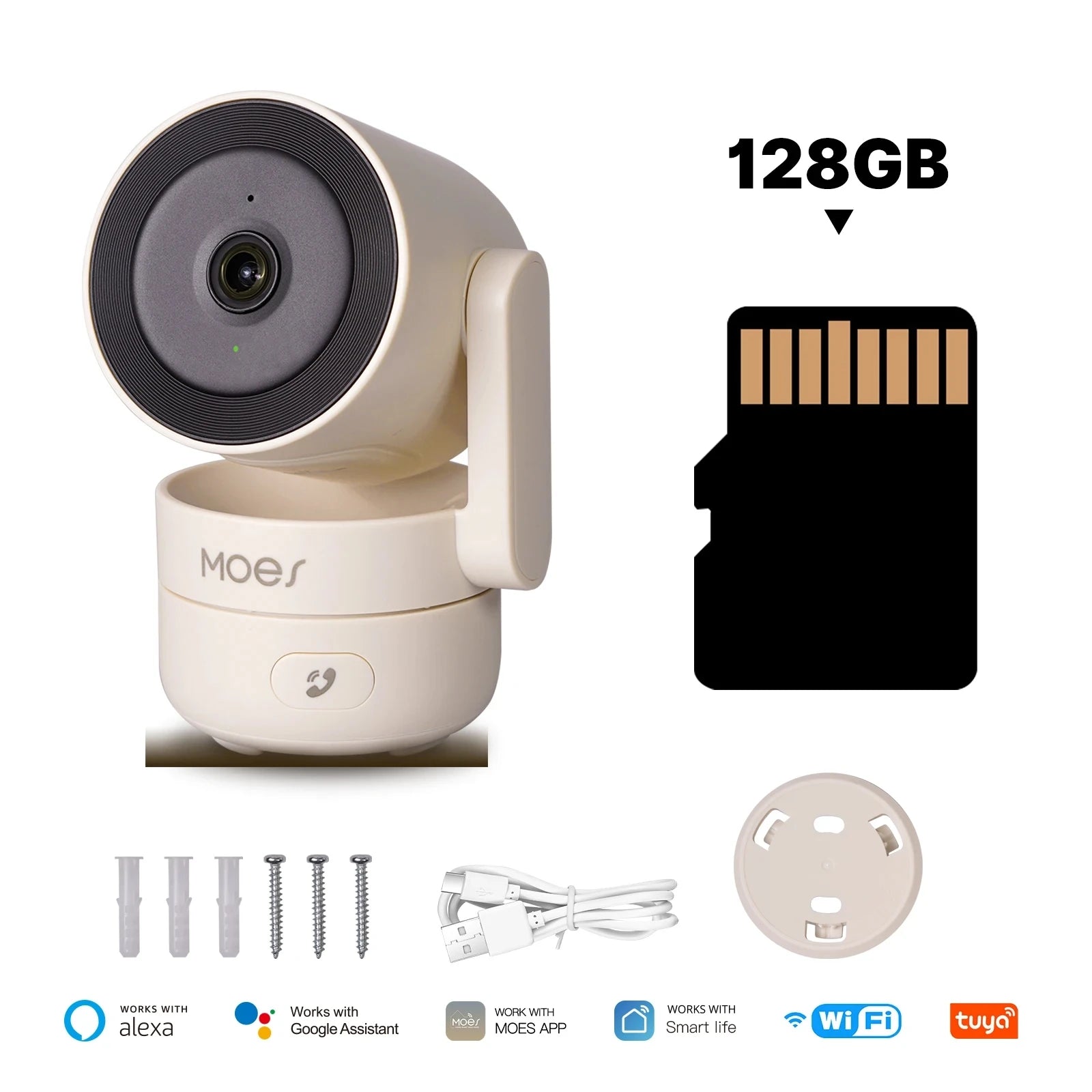 MOESTuya WiFi Indoor Pan/Tilt Smart Security Camera 4MP HD I